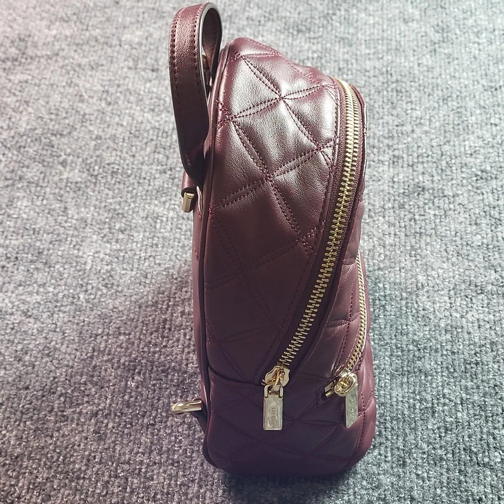 Kate Spade Natalia Mini Convertible Backpack Cherrywood Quilted Leather - Picture 9 of 13